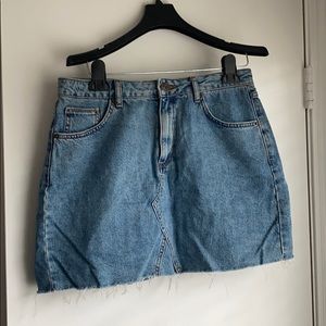 High Waisted Denim Mini Skirt